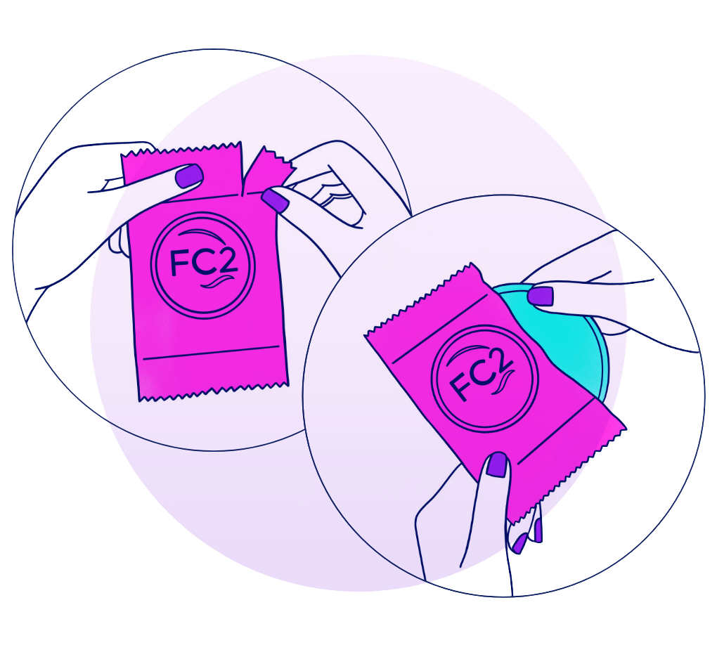 Illustration Opening a FC2 Condom