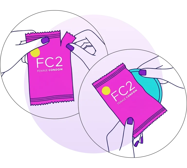 Illustration opening the FC2 wrapper at the tear notch